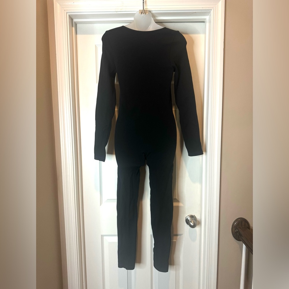 Black Ribbed Jumpsuit - Picture 7 of 8